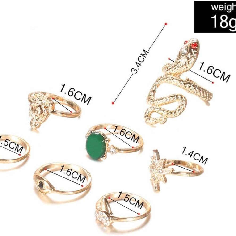 Gold Boho Ring Sets Stackable Knuckle Ring Vintag… - image 7